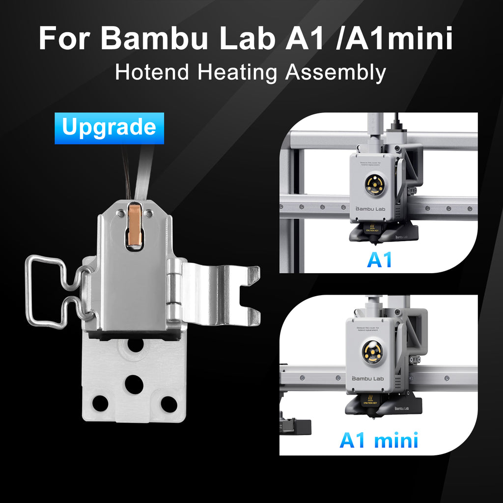 Aluminum Heating Block Ceramic Zirconia Hotend Mounting Heating Assembly for Bambu Lab A1 A1 Mini