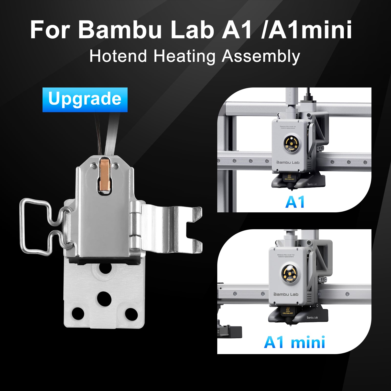 Aluminum Heating Block Ceramic Zirconia Hotend Mounting Heating Assembly for Bambu Lab A1 A1 Mini