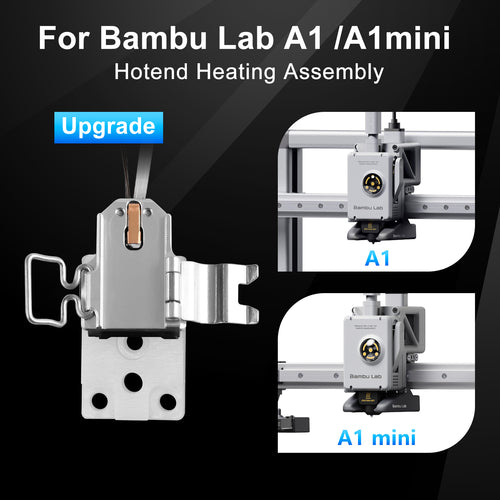 Aluminum Heating Block Ceramic Zirconia Hotend Mounting Heating Assembly for Bambu Lab A1 A1 Mini