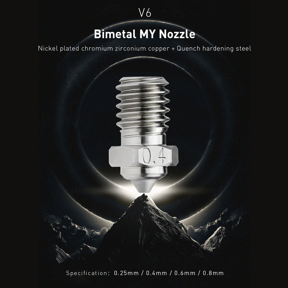 Bimetallic V6 nozzle