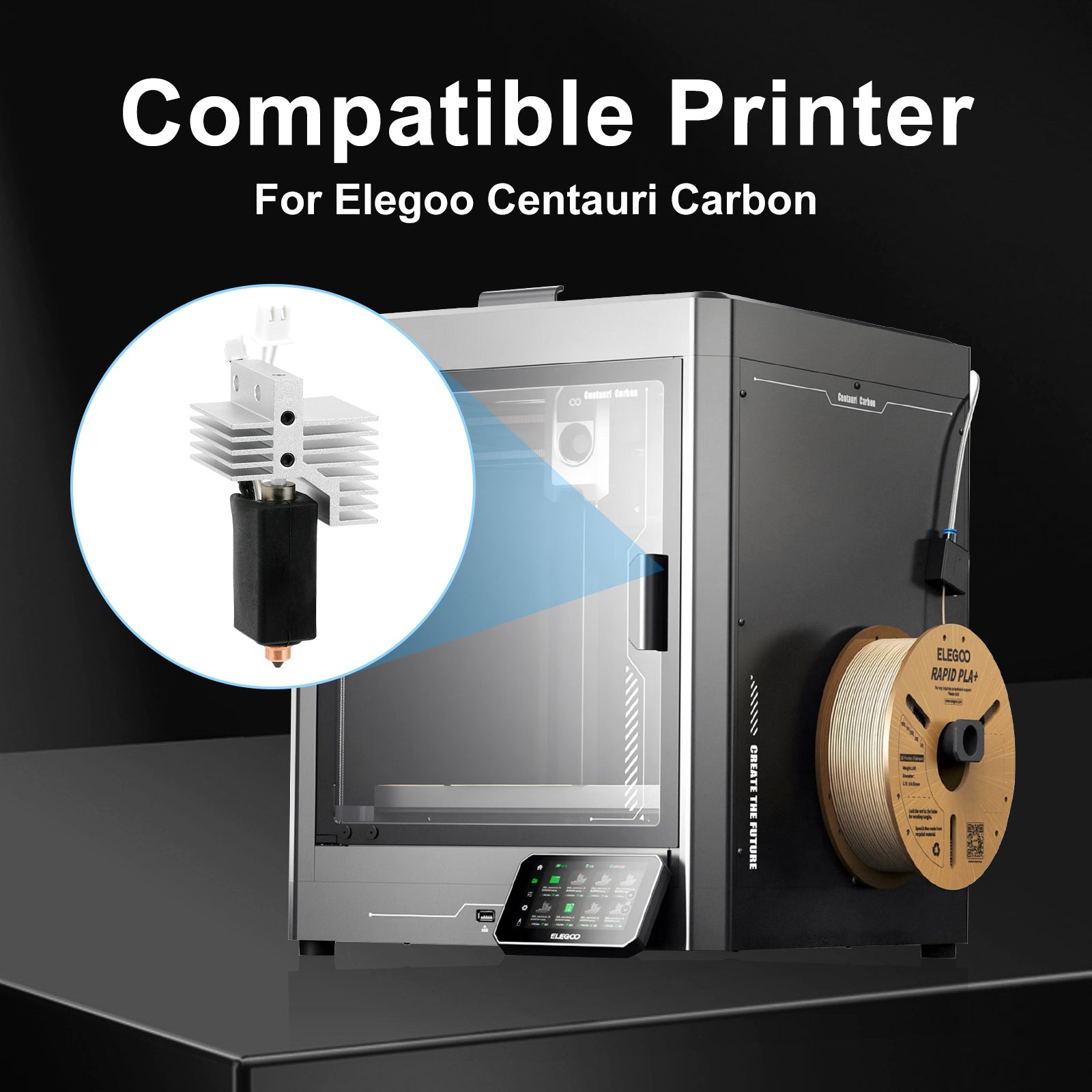 Upgraded Ceramic Heat Break Hotend Kit for Elegoo Centauri Carbon | High Temp Resistant, Smooth Extrusion, Anti-Clog