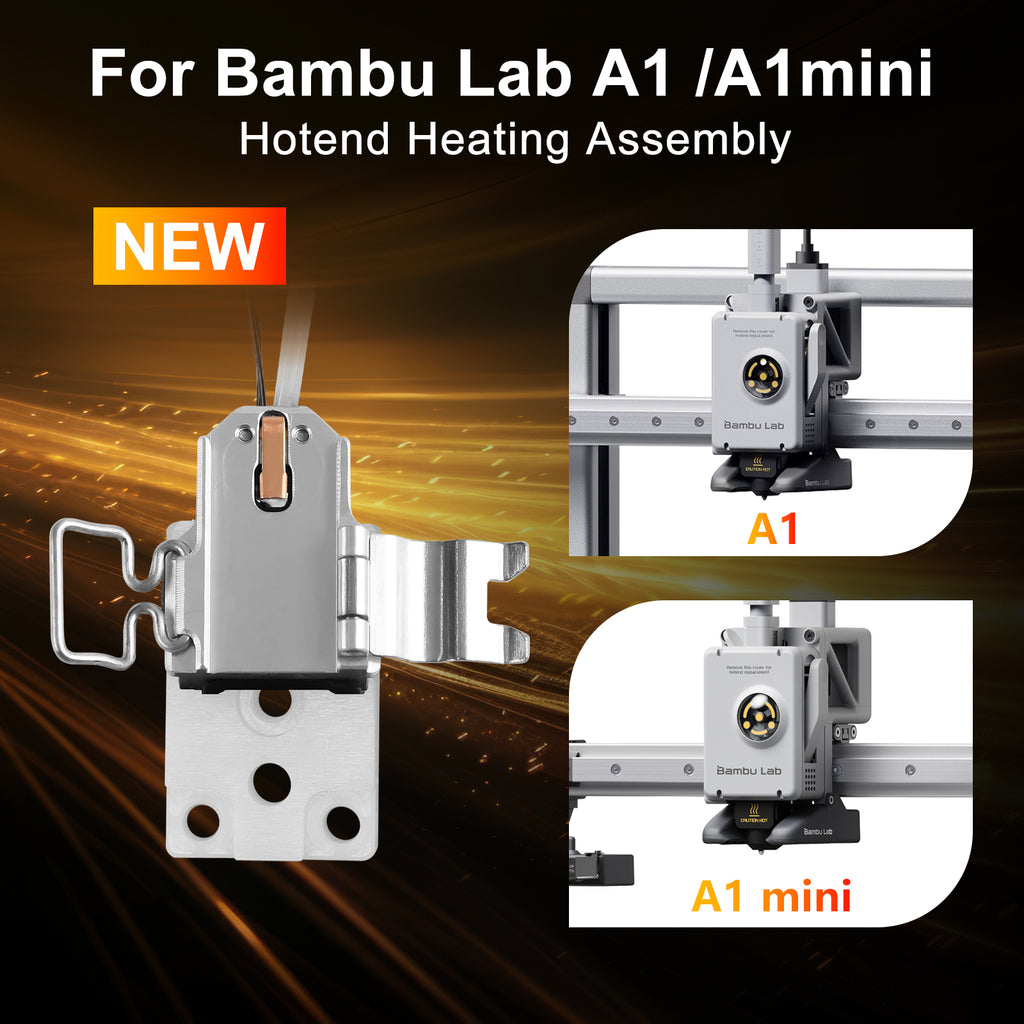 Upgraded Nickel Plating Ceramic Zirconia Hotend Mounting Heating Assembly for Bambu Lab A1 A1 Mini