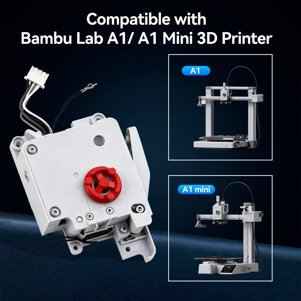 Hardened Steel Dual Gear Extruder Assembly Kit for Bambu Lab A1 A1 Mini 3D Printer – Replacement Extruder Upgrade