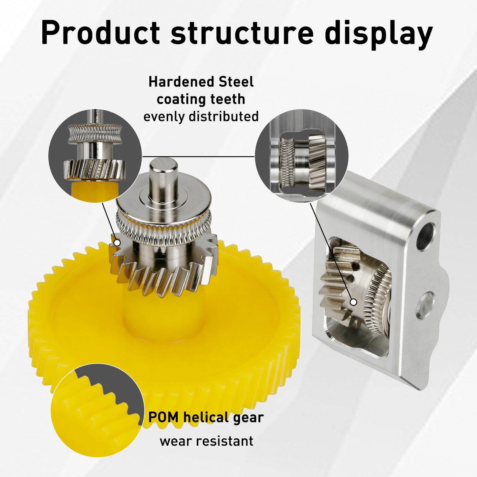 Nickel-Plated Hardened Steel Extruder Gear Kit for Bambu Lab P2S – Wear-Resistant Upgrade for Smooth & Stable Filament Feeding