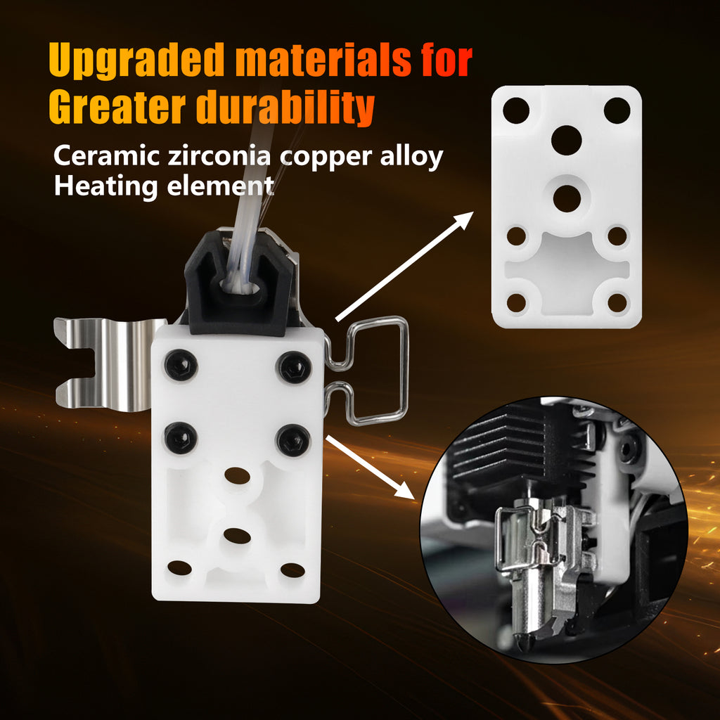Upgraded Nickel Plating Ceramic Zirconia Hotend Mounting Heating Assembly for Bambu Lab A1 A1 Mini