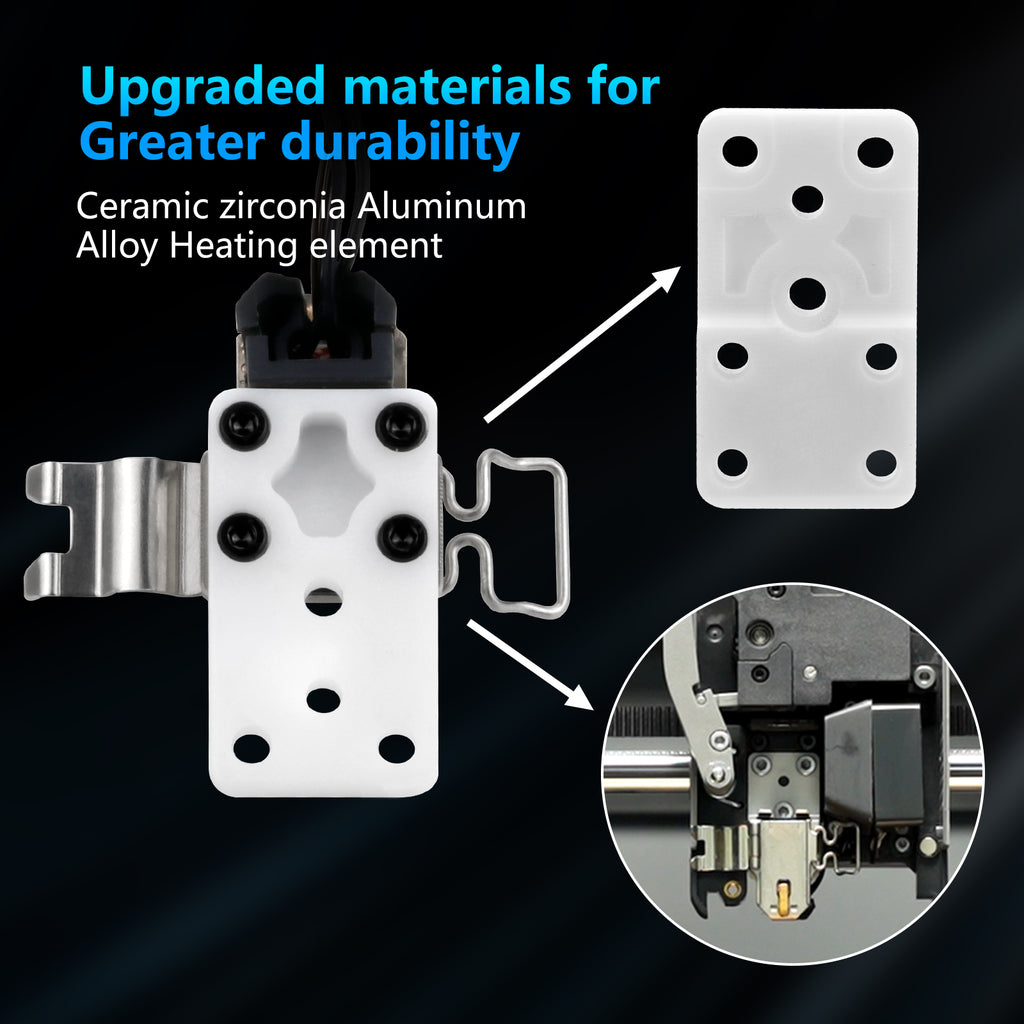 Ceramic Zirconia Hotend Mounting Heating Assembly for Bambu Lab P2S – High Temperature 2200°C Upgrade, Anti-Clog, 300°C+ Printing Stability