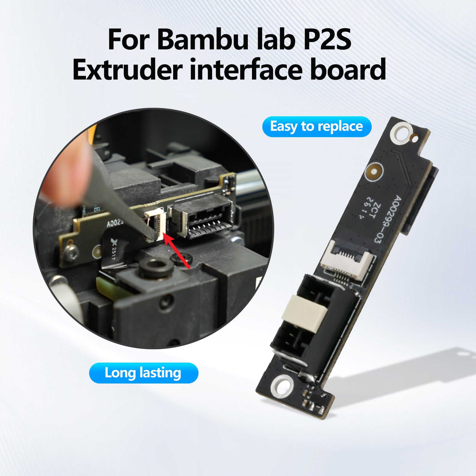 Extruder Connection Board for Bambu Lab P2S 3D Printer – Stable Signal Control & Reliable Replacement Part