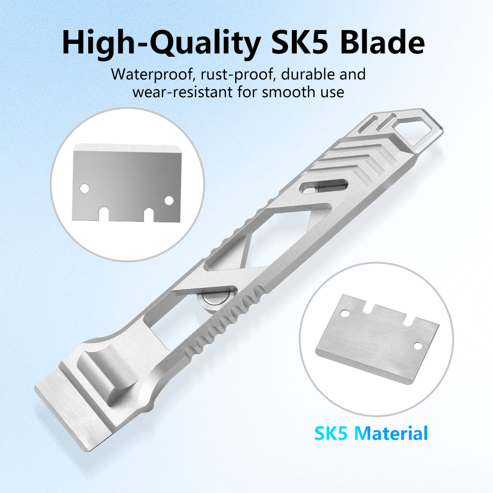 All Metal Hot Bed Scraper with SK5 Blade – Professional 3D Printer Accessory Tool for Bambu Lab, Creality, Voron