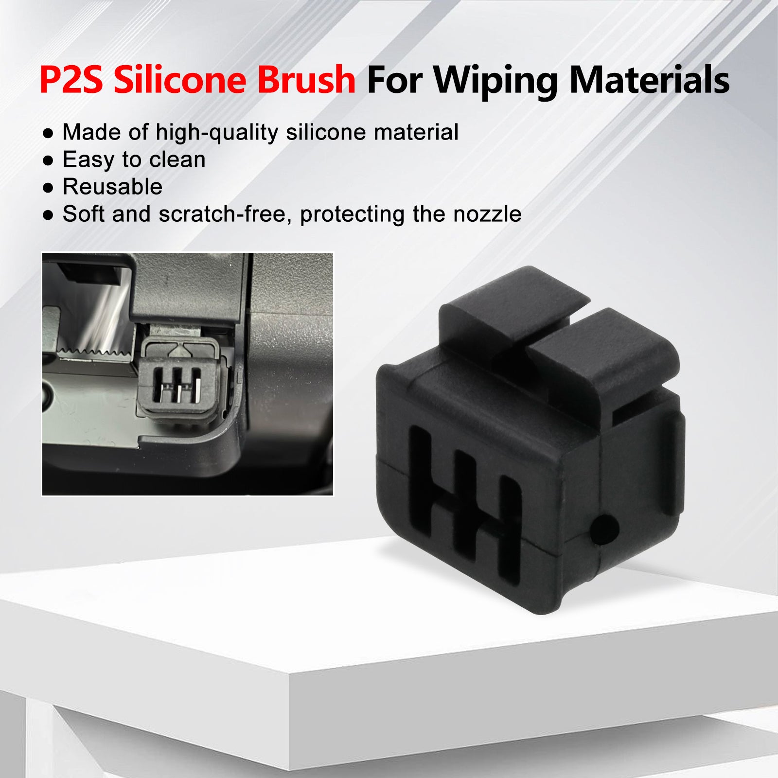 Nozzle Silicone Brush for Bambu Lab P2S 3D Printer
