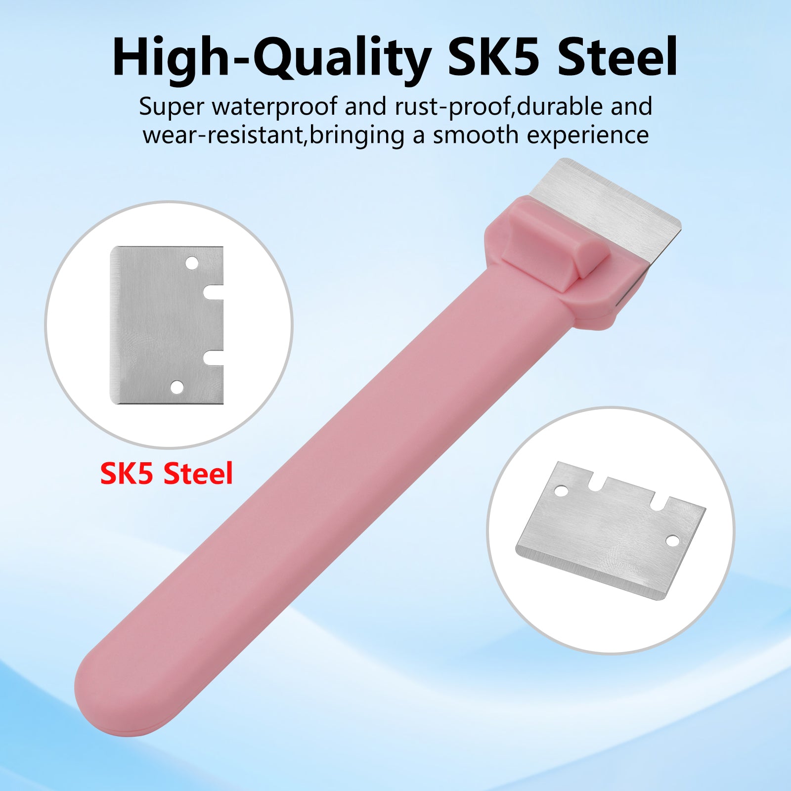 SK5 Steel Blade 3D Printer Scraper for Bambu Lab A1 Mini / P1 / X1 – Durable Print Removal Tool, No Damage Build Plate, Plastic Handle
