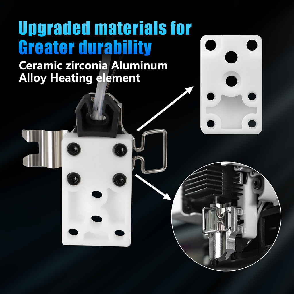 Aluminum Heating Block Ceramic Zirconia Hotend Mounting Heating Assembly for Bambu Lab A1 A1 Mini