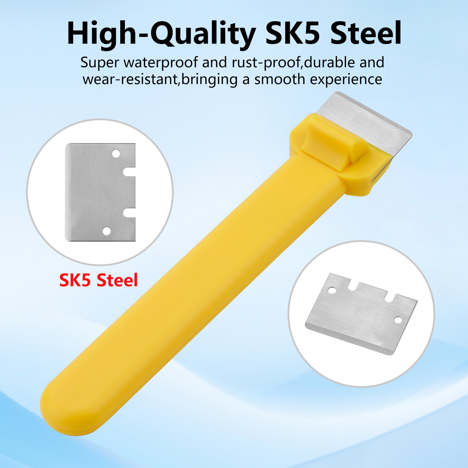 3D Print Removal Tool with SK5 Steel Blade for Bambu Lab A1 Mini P1 X1 – Fast Cleaning Build Plate Scraper with Comfortable Grip Handle