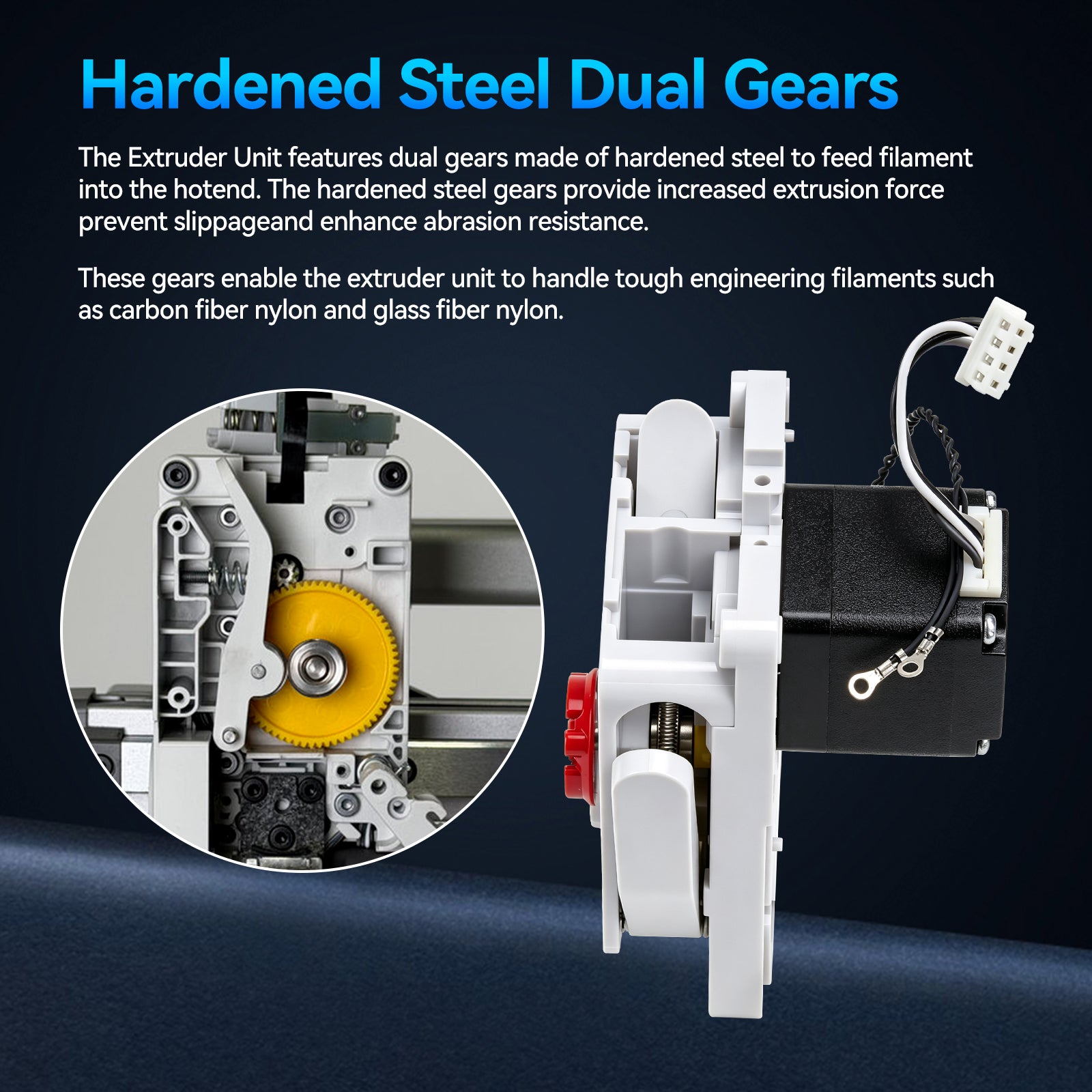 Hardened Steel Dual Gear Extruder Assembly Kit for Bambu Lab A1 A1 Mini 3D Printer – Replacement Extruder Upgrade