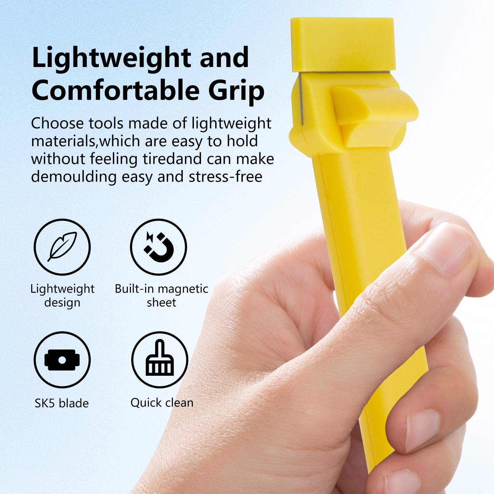 3D Print Removal Tool with SK5 Steel Blade for Bambu Lab A1 Mini P1 X1 – Fast Cleaning Build Plate Scraper with Comfortable Grip Handle