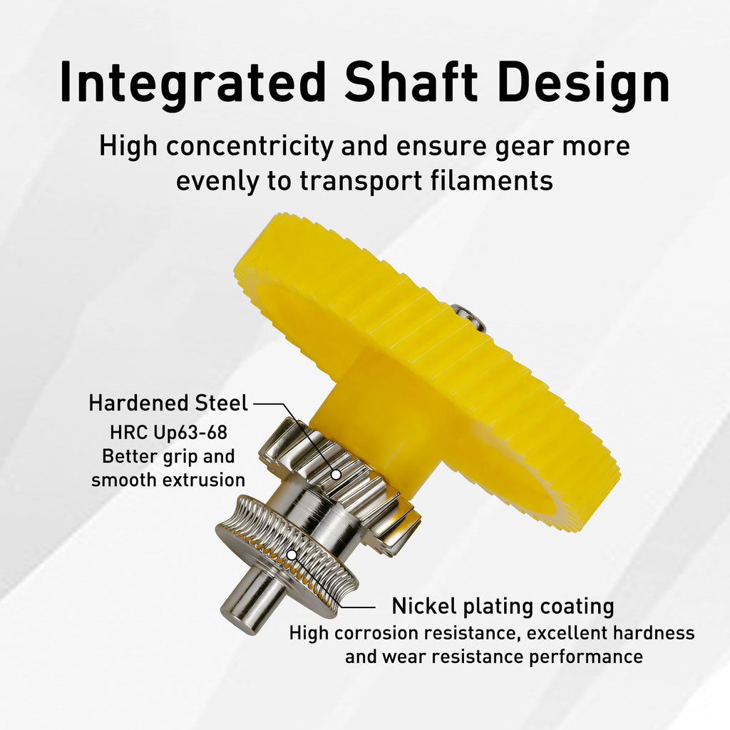 Nickel-Plated Hardened Steel Extruder Gear Kit for Bambu Lab P2S – Wear-Resistant Upgrade for Smooth & Stable Filament Feeding