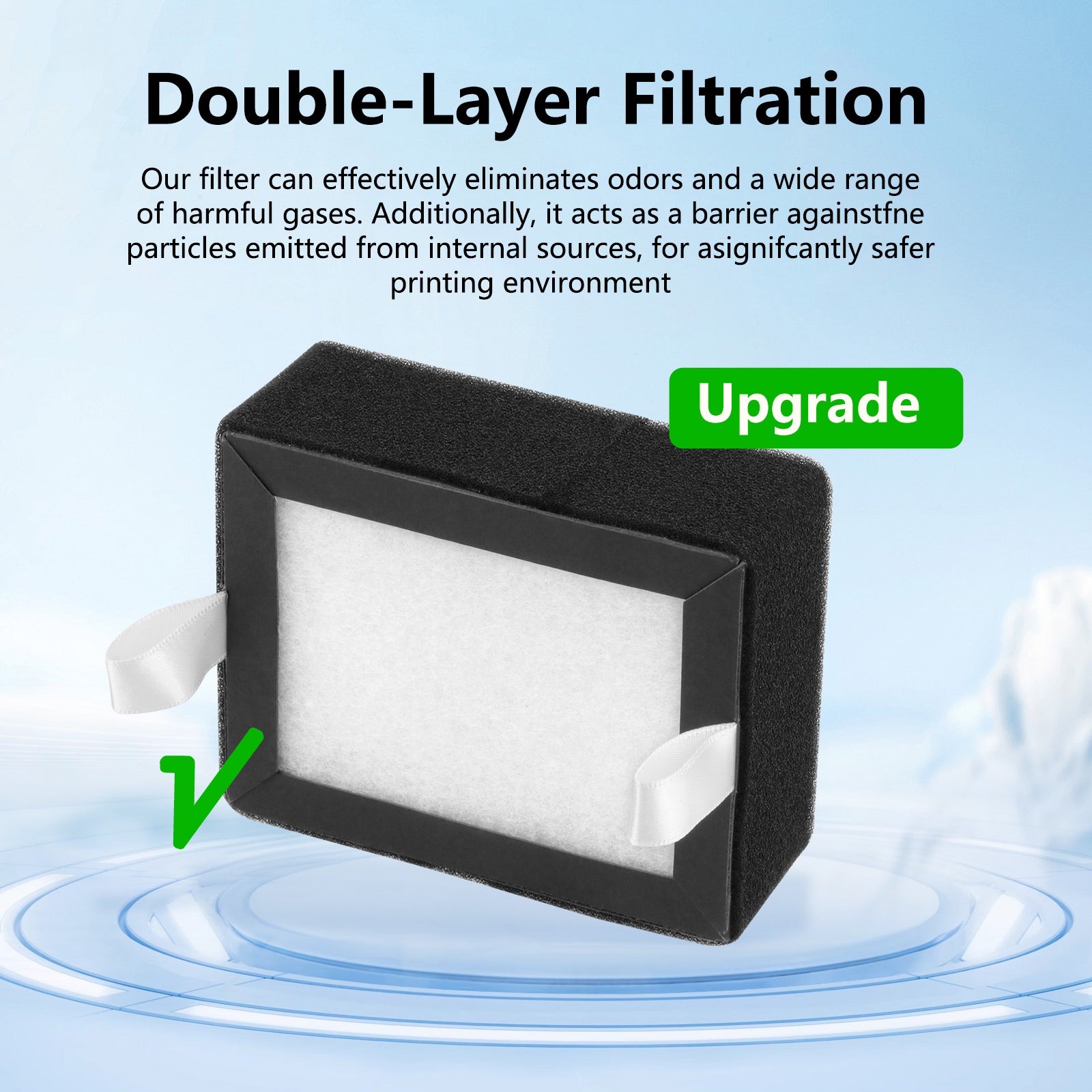 Qidi Q2 3D Printer Air Purifier - H13 HEPA & Carbon Filter for Fumes, Dust & Odor Elimination