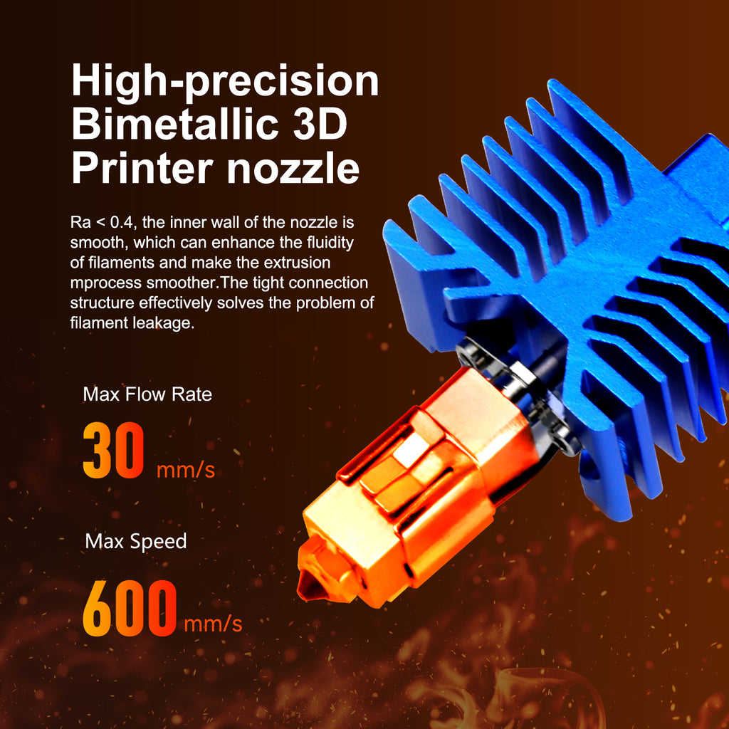 Upgraded TZ5.0 0.4mm Hardened Steel Nozzle Hotend for Bambu Lab X1C 3D Printer High Flow Nozzle Replacement Upgrade