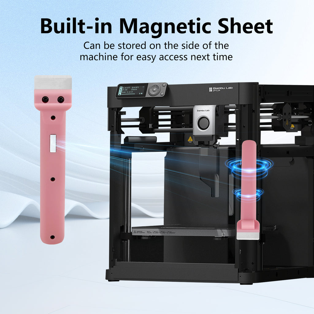 SK5 Steel Blade 3D Printer Scraper for Bambu Lab A1 Mini / P1 / X1 – Durable Print Removal Tool, No Damage Build Plate, Plastic Handle
