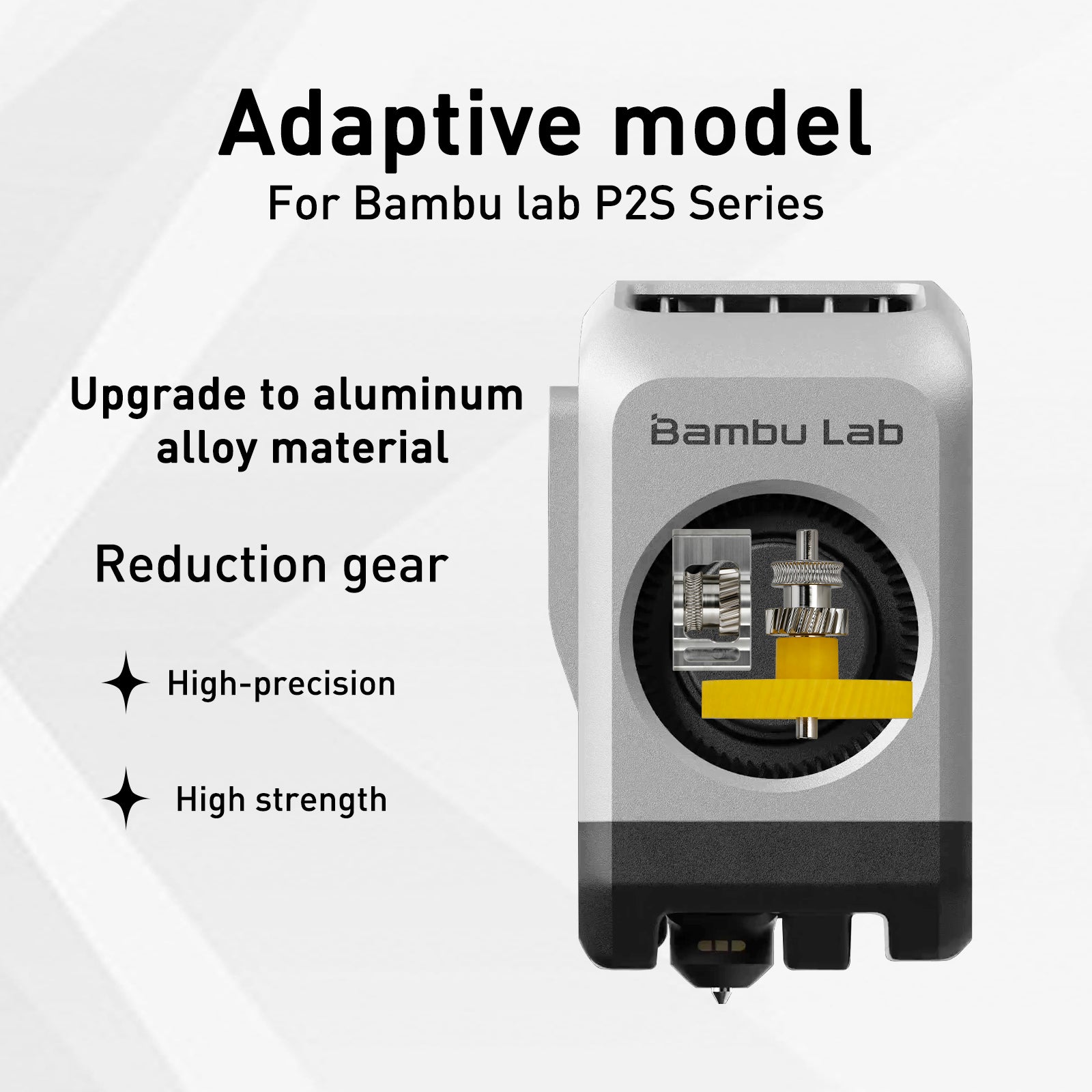 Nickel-Plated Hardened Steel Extruder Gear Kit for Bambu Lab P2S – Wear-Resistant Upgrade for Smooth & Stable Filament Feeding