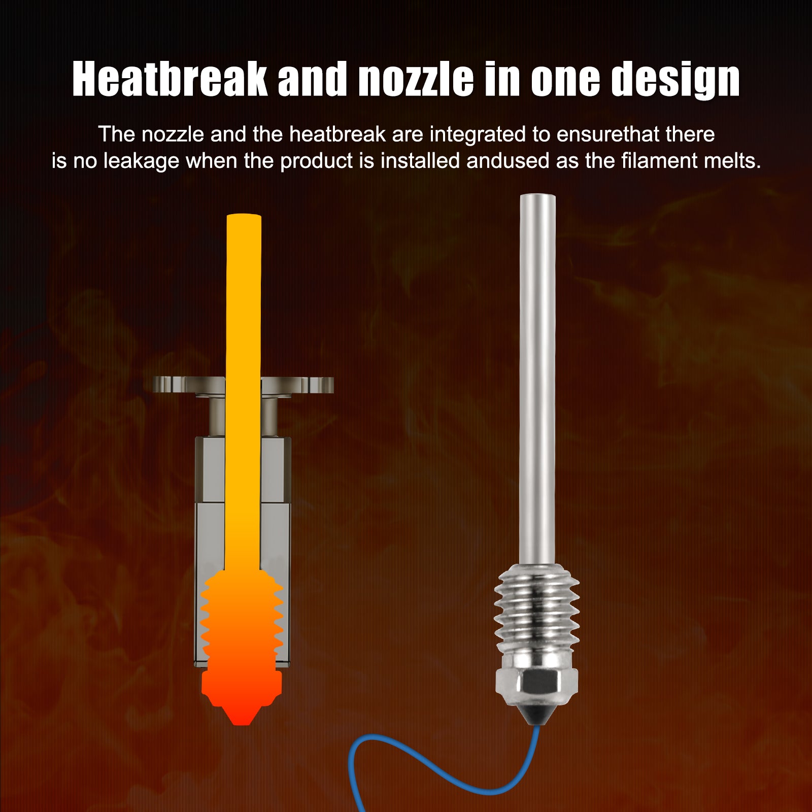 Upgraded TZ5.0 0.4mm Hardened Steel Nozzle Hotend for Bambu Lab X1C 3D Printer High Flow Nozzle Replacement Upgrade