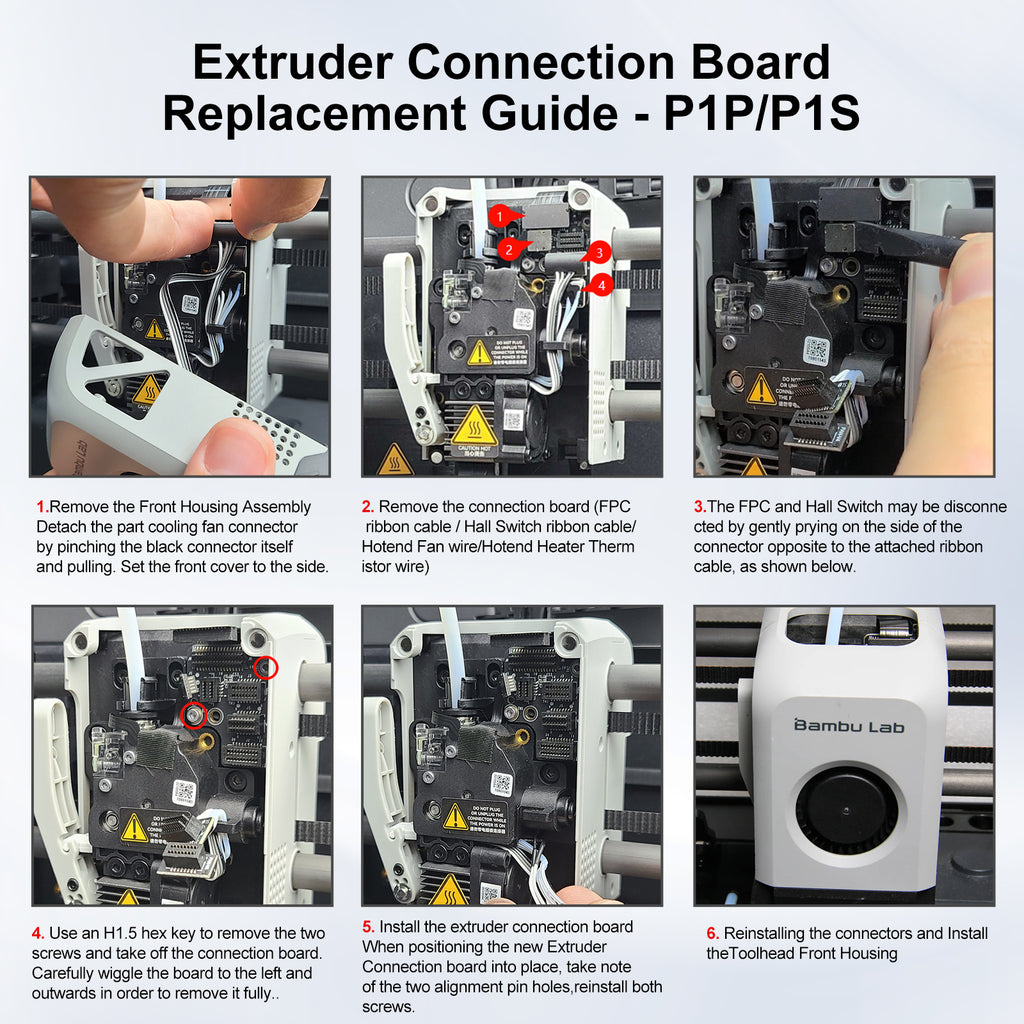 Extruder Interface Board for Bambu Lab P1 Series 3D Printer – Stable Signal Transmission & Reliable Connection Upgrade