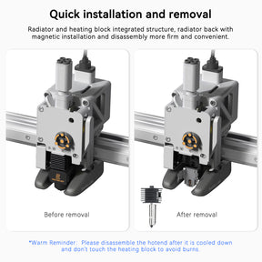 Hotend Kit For Bambu Lab A1/A1 Mini Fast Speed Hot End Assembly 0.2/0.4/0.6/0.8mm Hardened steel Nozzle 3D Printer Part