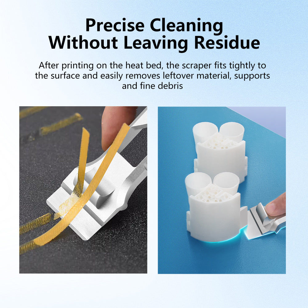 All Metal Hot Bed Scraper with SK5 Blade – Professional 3D Printer Accessory Tool for Bambu Lab, Creality, Voron