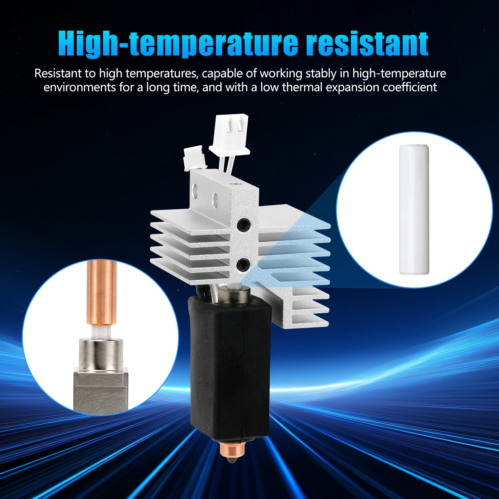 Upgraded Ceramic Heat Break Hotend Kit for Elegoo Centauri Carbon | High Temp Resistant, Smooth Extrusion, Anti-Clog