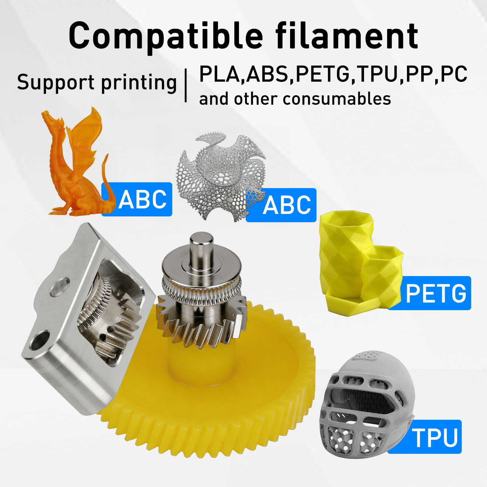 Nickel-Plated Hardened Steel Extruder Gear Kit for Bambu Lab P2S – Wear-Resistant Upgrade for Smooth & Stable Filament Feeding
