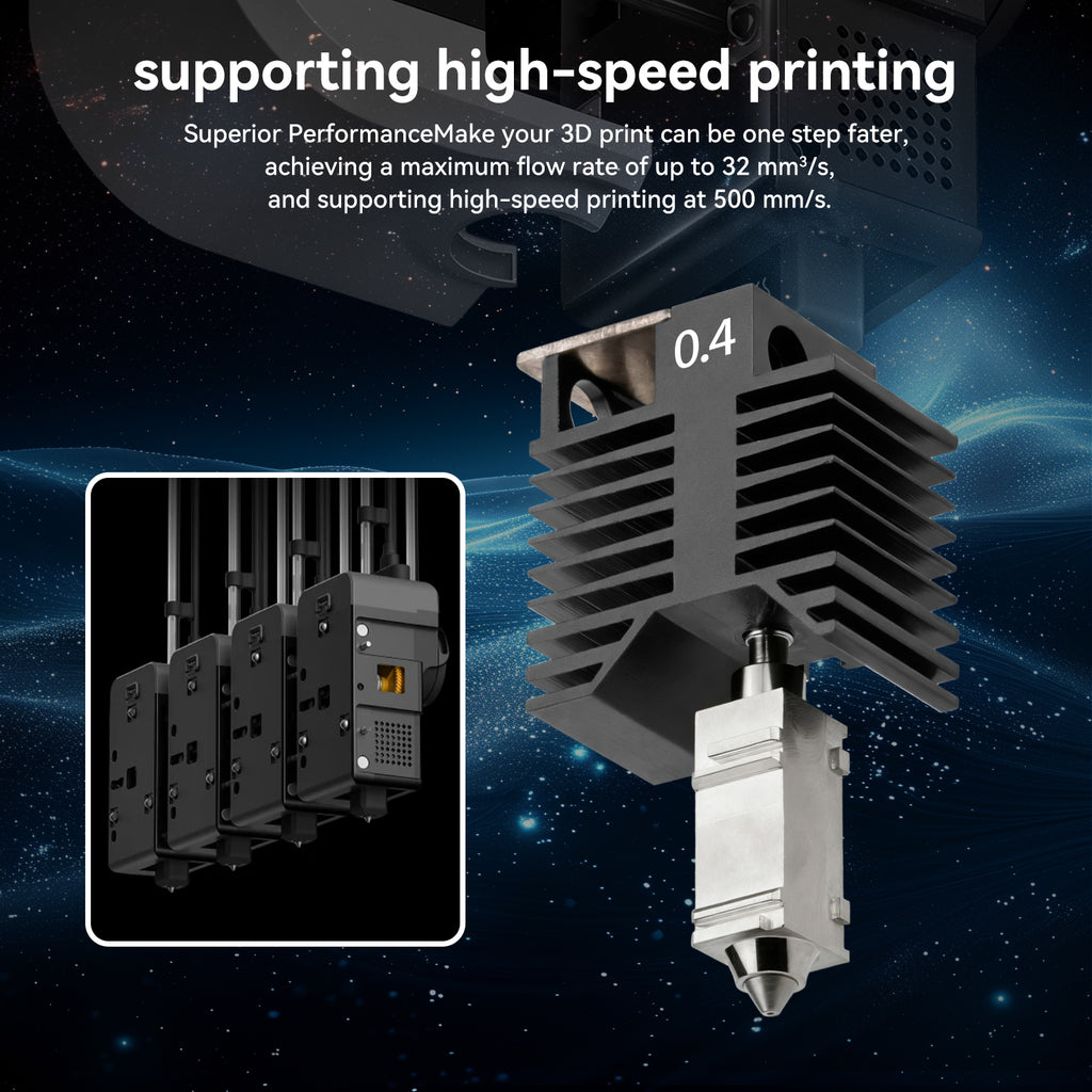 Hardened Steel Nozzle Hotend for Snapmaker U1 3D Printer – High Temperature Wear-Resistant Extruder Upgrade