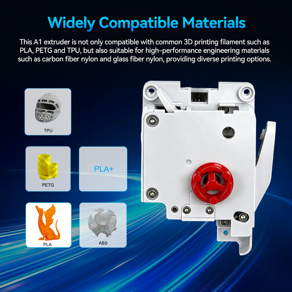 Hardened Steel Dual Gear Extruder Assembly Kit for Bambu Lab A1 A1 Mini 3D Printer – Replacement Extruder Upgrade