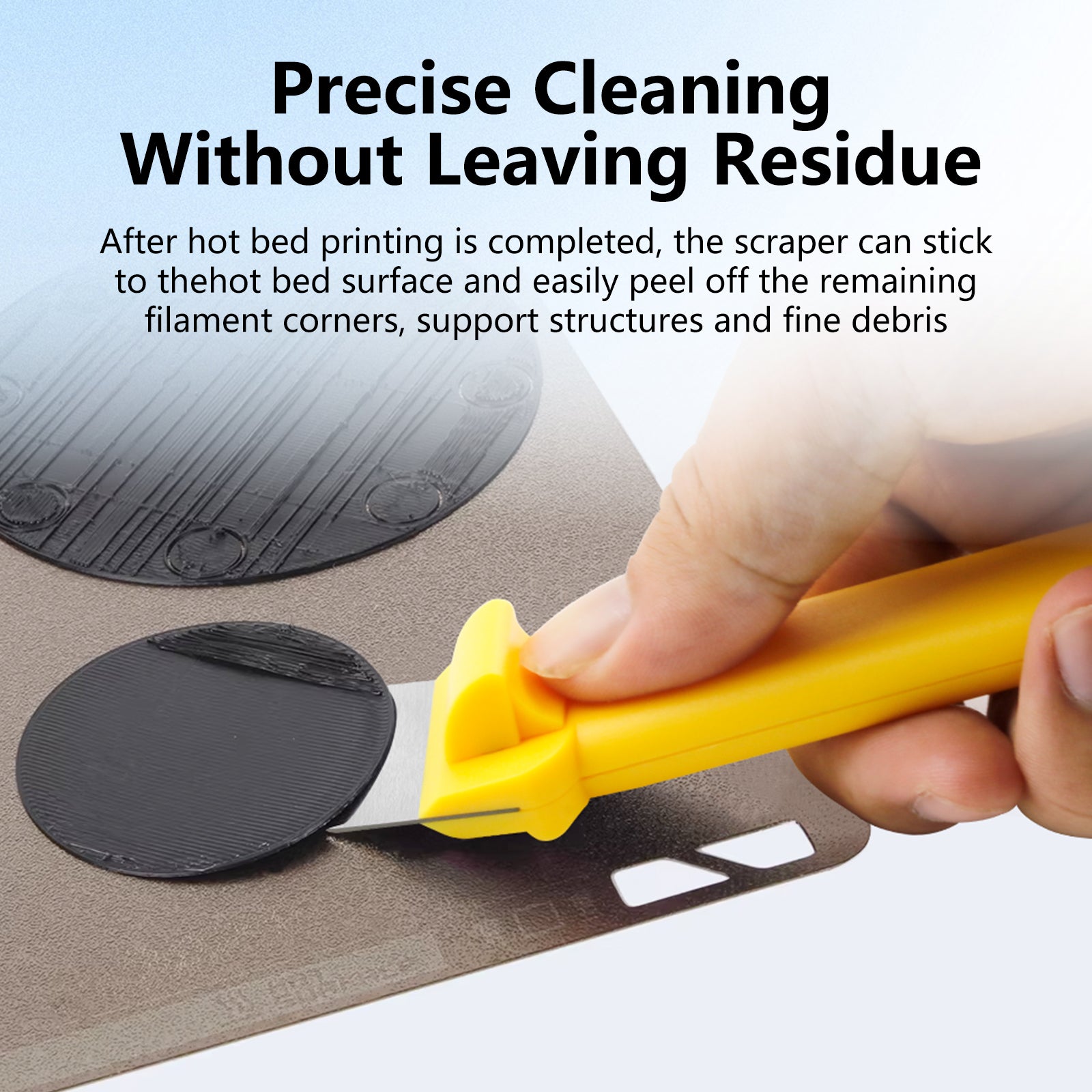 3D Print Removal Tool with SK5 Steel Blade for Bambu Lab A1 Mini P1 X1 – Fast Cleaning Build Plate Scraper with Comfortable Grip Handle