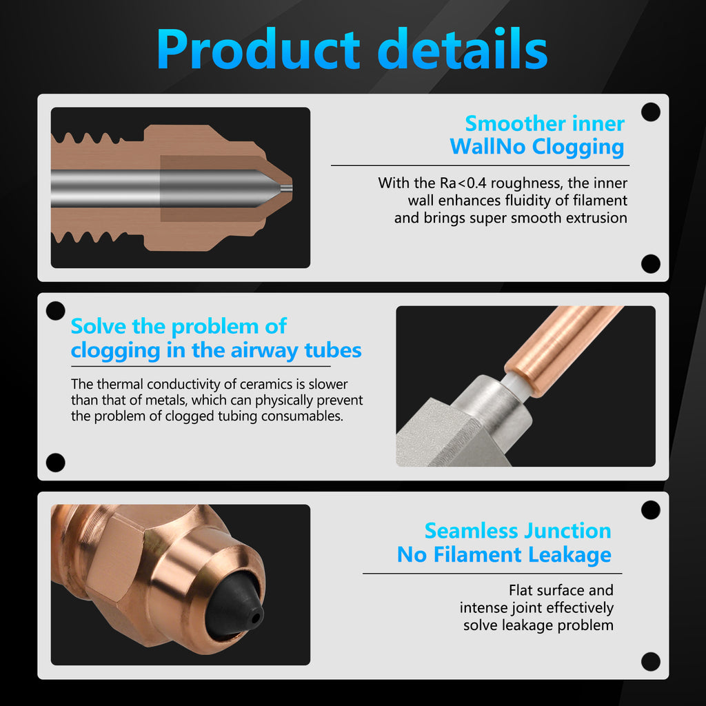 Upgraded Ceramic Heat Break Hotend Kit for Elegoo Centauri Carbon | High Temp Resistant, Smooth Extrusion, Anti-Clog