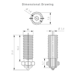 Upgraded Volcano Bimetal MY 3D Printer Nozzle High Temperature Wear Resistant