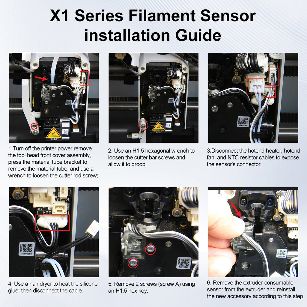 Filament Sensor Hall Switch Replacement for Bambu Lab X1 / X1C