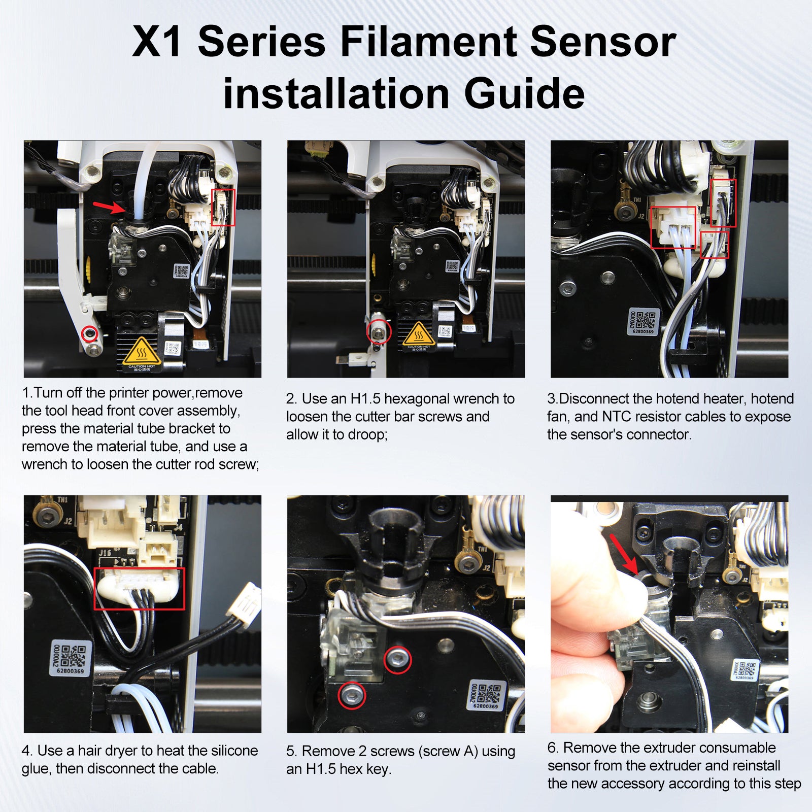 Filament Sensor Hall Switch Replacement for Bambu Lab X1 / X1C