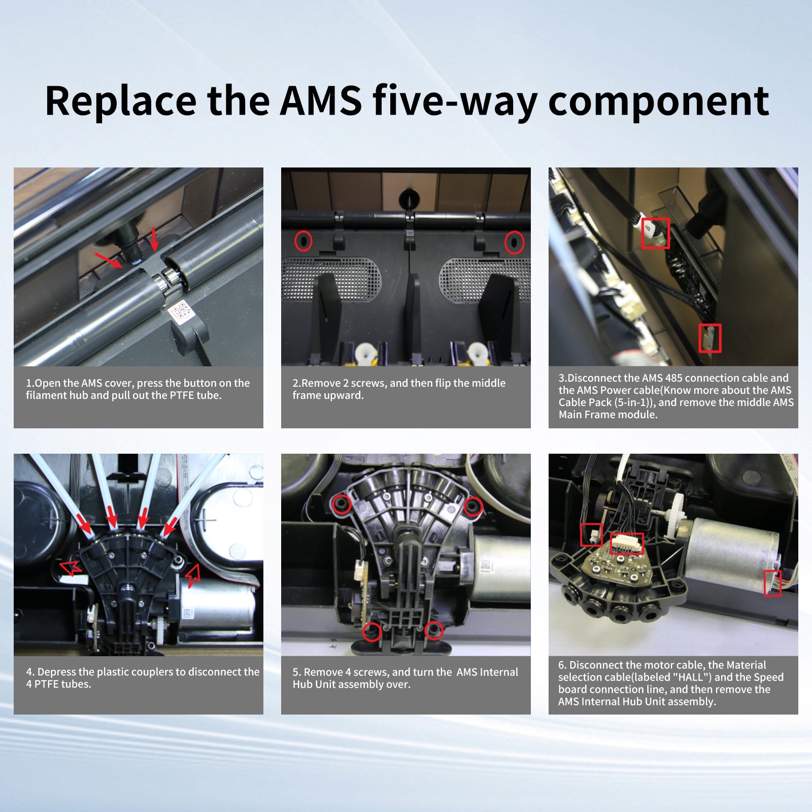 Five-way Component 1st Gen Spring Plunger for Bambu Lab AMS Internal Hub Unit
