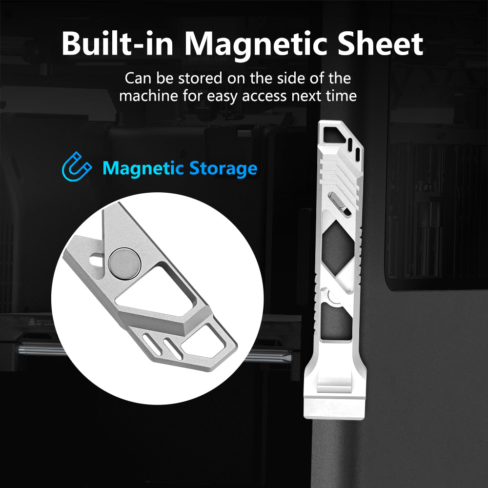 All Metal Hot Bed Scraper with SK5 Blade – Professional 3D Printer Accessory Tool for Bambu Lab, Creality, Voron