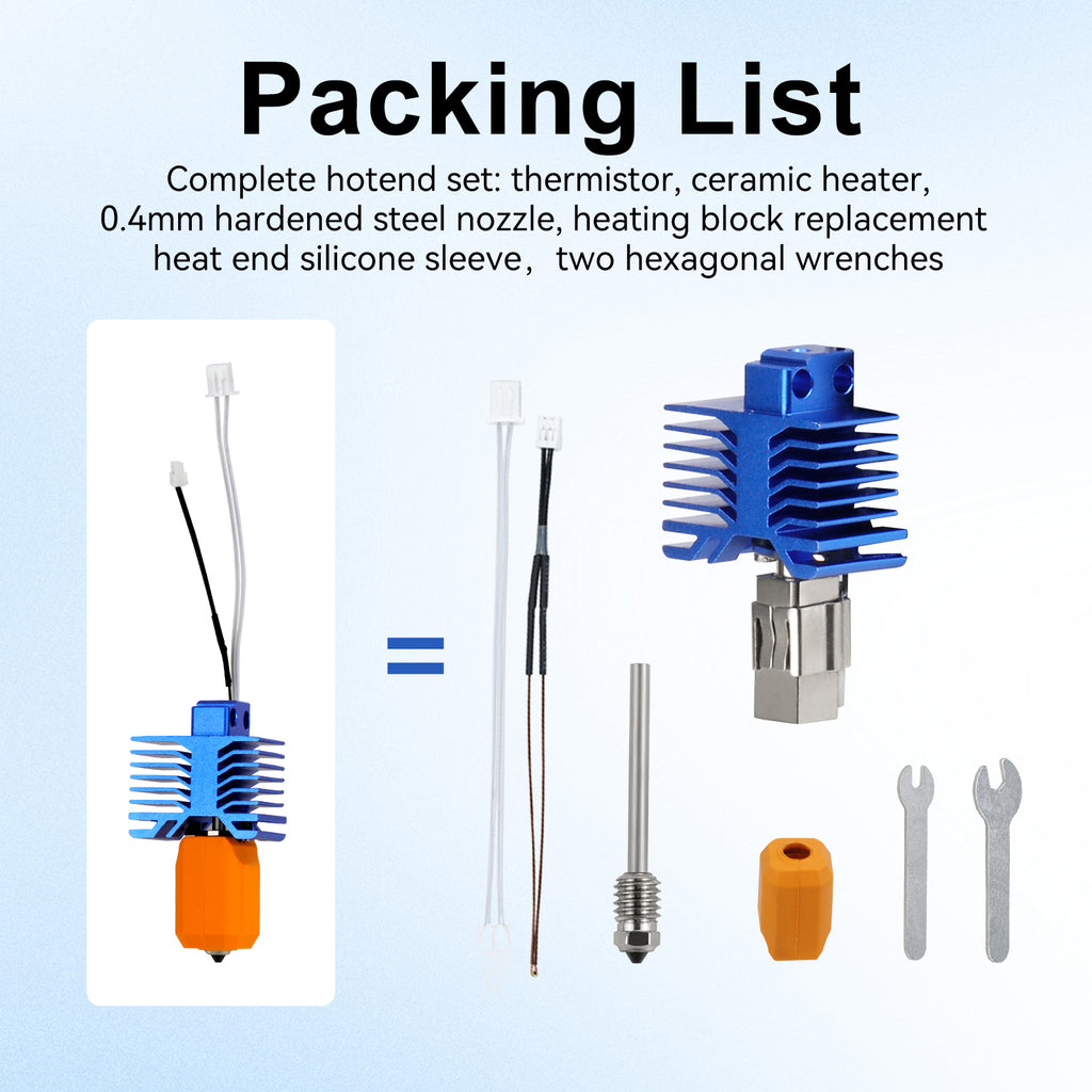 Upgraded TZ5.0 0.4mm Hardened Steel Nozzle Hotend for Bambu Lab X1C 3D Printer High Flow Nozzle Replacement Upgrade