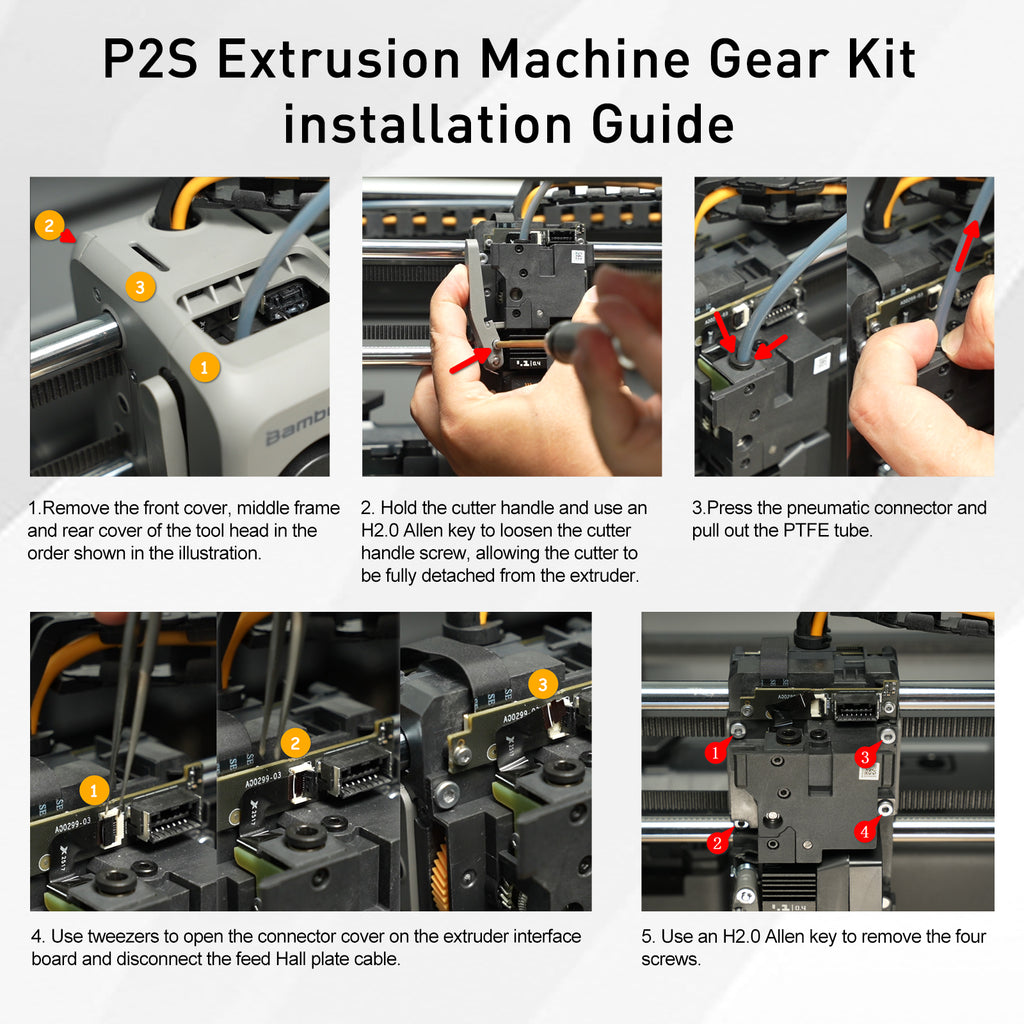 Upgraded Hardened Steel Extruder Gear for Bambu Lab P2S, High Strength Wear-Resistant Extruder Drive Gear Kit
