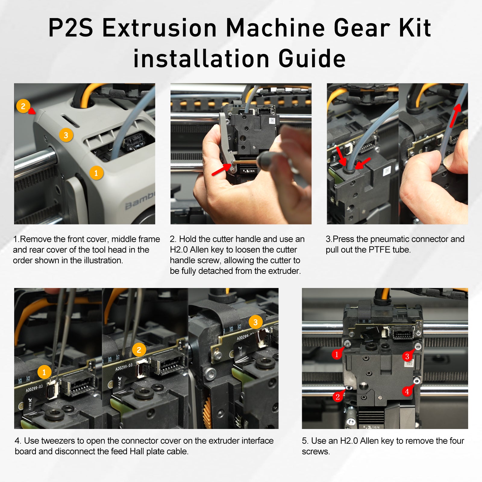 Upgraded Hardened Steel Extruder Gear for Bambu Lab P2S, High Strength Wear-Resistant Extruder Drive Gear Kit