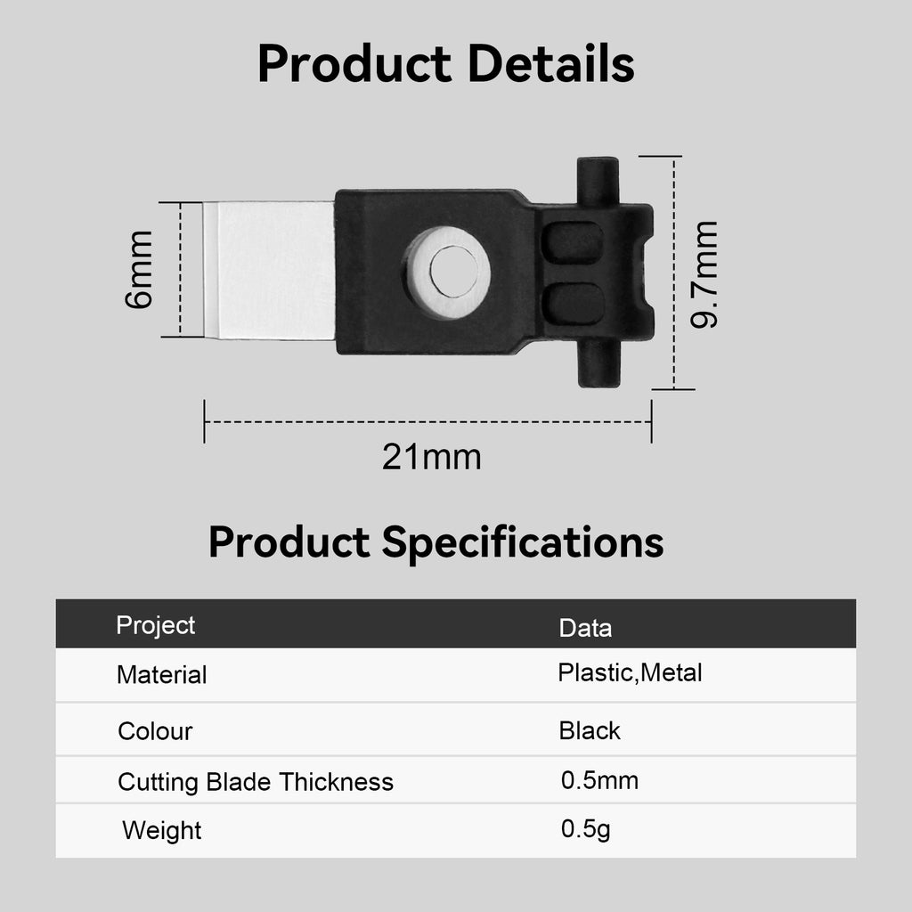 High-Quality Injection Molded Cutter Blade for Bambu Lab X1 / P1 / A1 / A1 Mini