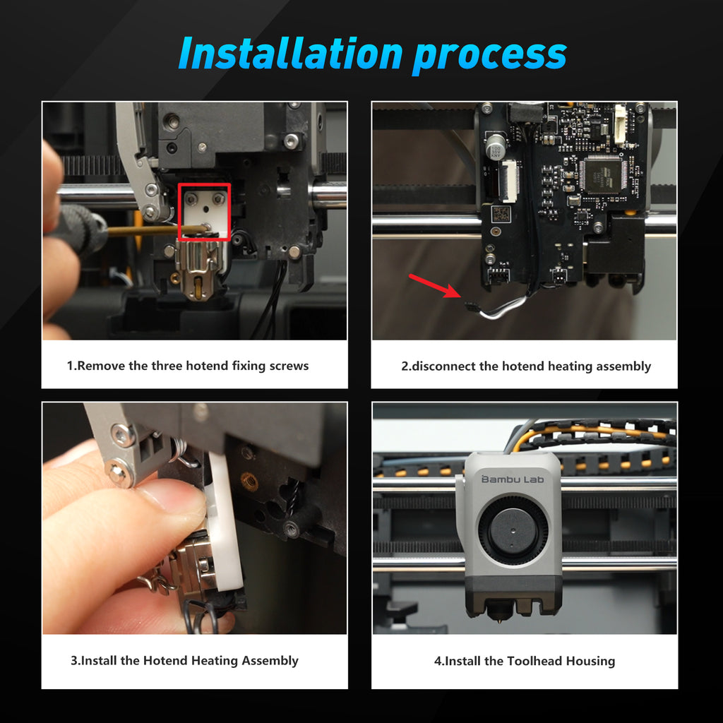 Ceramic Zirconia Hotend Mounting Heating Assembly for Bambu Lab P2S – High Temperature 2200°C Upgrade, Anti-Clog, 300°C+ Printing Stability